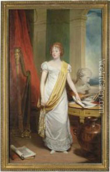 Portrait Of A Lady Oil Painting - Martin Archer Shee