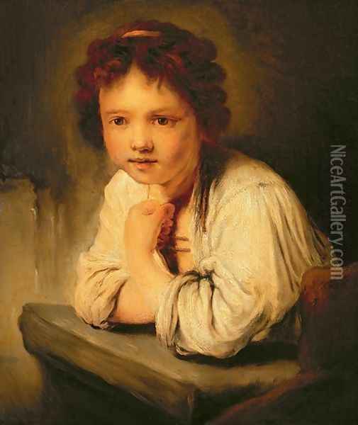 Young Girl at a Window Oil Painting - Sir Joshua Reynolds
