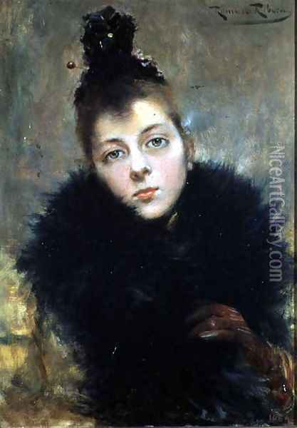 Portrait of a Woman Oil Painting - Roman Ribera Cirera