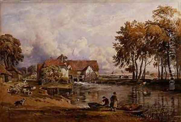 Streatley Mill On the Thames Oil Painting - George Arthur Fripp