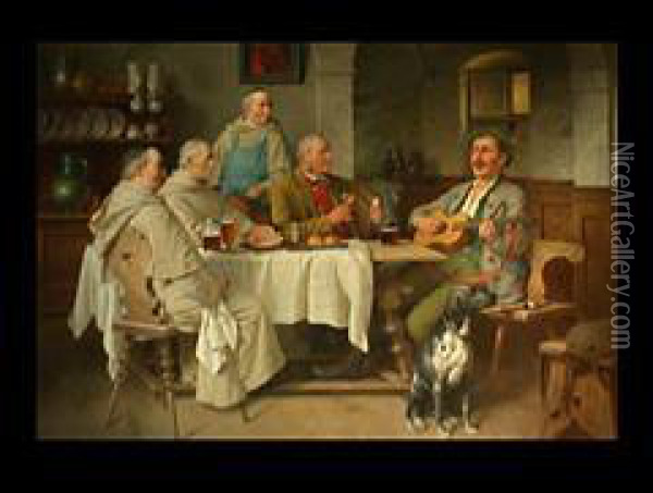 Der Singende Jager In Der Klosterschenke Oil Painting - Fritz Wagner