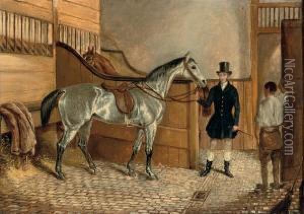 The Squire's Hunter; And After The Ride Oil Painting - Herny Jr Alken