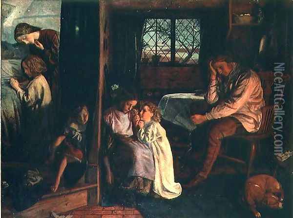 Bedtime 1862 Oil Painting - Arthur Hughes