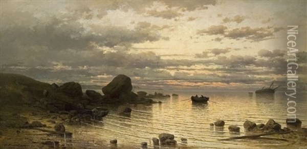 Abend An Der Ostseekuste Oil Painting - Paul (Freiherr von) Tiesenhausen