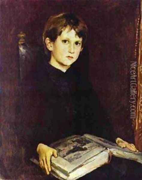 Portrait Of Michael Vasnetsov The Artists Son 1892 Oil Painting - Viktor Vasnetsov