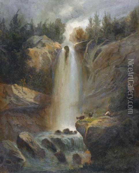 Der Obere Reichenbachfall Oil Painting - Ferdinand Hodler