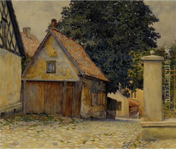 Village Oil Painting - Gunnar M. Widforss