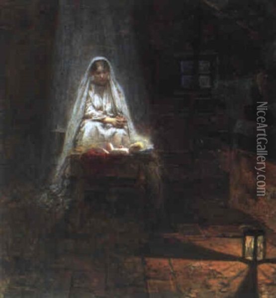 Christkind In Der Krippe Oil Painting - Walter Firle