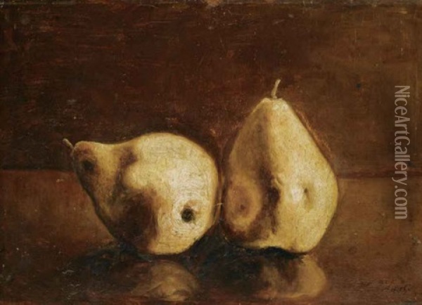 Still Life With Pears Oil Painting - Nikiforos (Nicephore) Lytras
