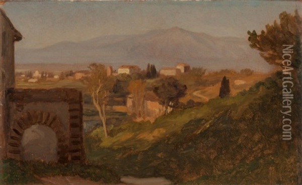 Roman Campagna Oil Painting - Elihu Vedder