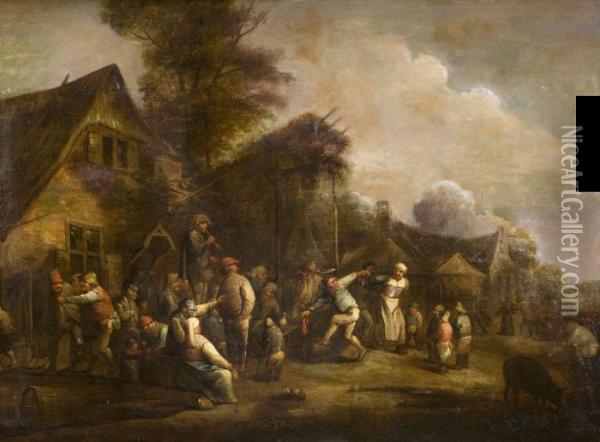 Rejouissance Villageoise Oil Painting - Isaack Jansz. van Ostade