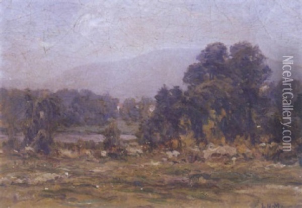 Landscape With River Oil Painting - Lewis Henry Meakin
