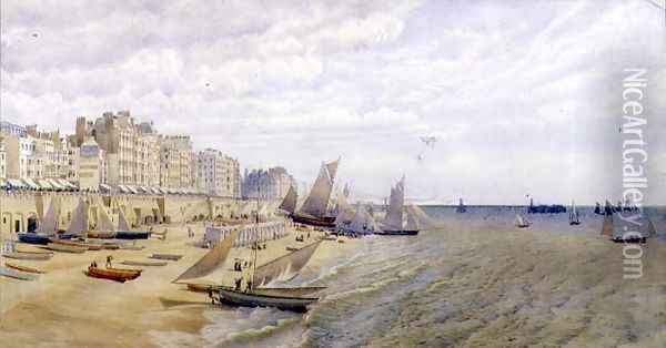 The Front, Brighton, c.1870 Oil Painting - Frederick Pepys Cockerell