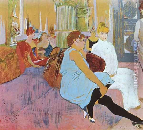 Salon In The Rue Des Moulins Oil Painting - Henri De Toulouse-Lautrec