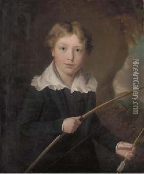 Portrait Of A Young Boy Oil Painting - William J. Pringle