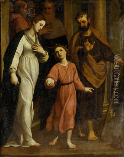 Die Heilige Familie Oil Painting - Domenico Fiasella