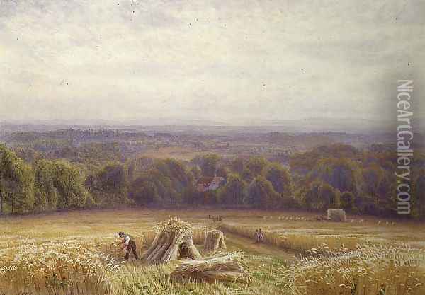 Harvesting Oil Painting - Edmund George Warren