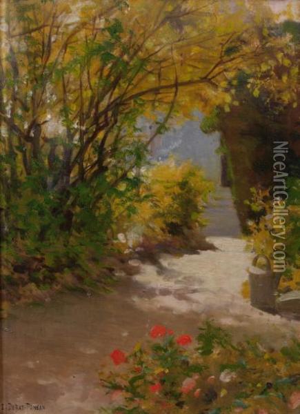 Terrasses A Nazelles Oil Painting - Edouard Bernard Debat-Ponsan