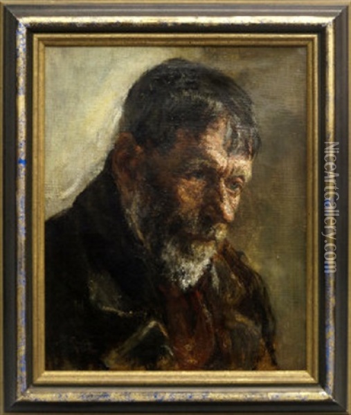Portrait Of An Old Man Oil Painting - Francisco Pradilla y Ortiz