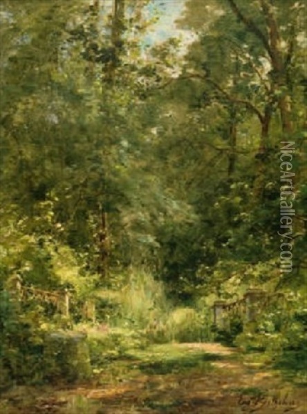 Sous Bois, Villeneuve L'etang, Garches Oil Painting - Eugene Berthelon