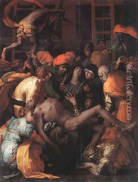 Deposition from the Cross 1528 Oil Painting - Fiorentino Rosso