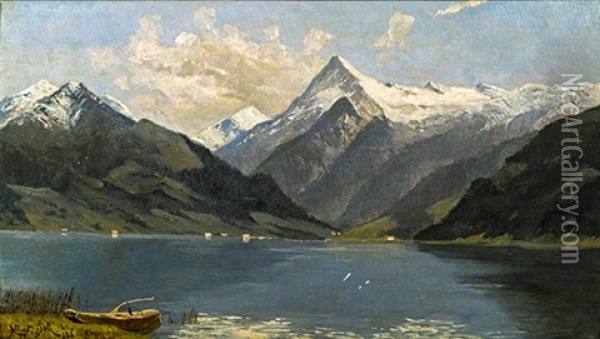 Am Zellersee Oil Painting - Alfred Poell