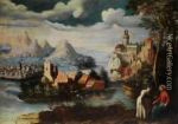 Landschaft Mit Der Versuchung Christi Oil Painting - Paul Bril