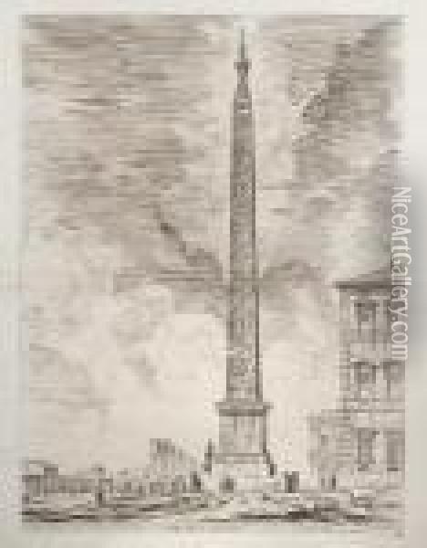 Obelisco Egizio, From Vedute Di Roma Oil Painting - Giovanni Battista Piranesi