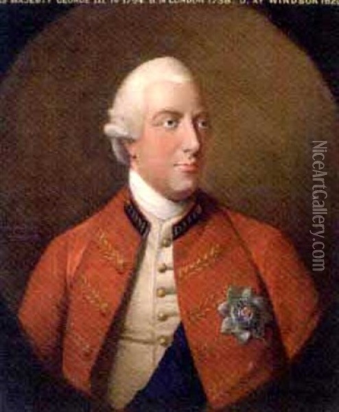 Portrait Of King George Iii Wearing Full-uniform Oil Painting - David Dodd