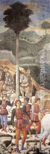 Procession of the Magi (moved section, backfill wall) 1459-60 Oil Painting - Benozzo di Lese di Sandro Gozzoli