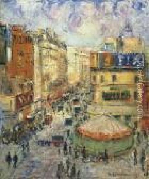 La Rue De Clignancourt Oil Painting - Gustave Loiseau