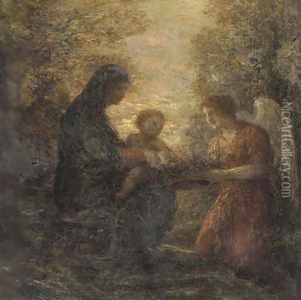 Le Repos de la Sainte Famille Oil Painting - Ignace Henri Jean Fantin-Latour
