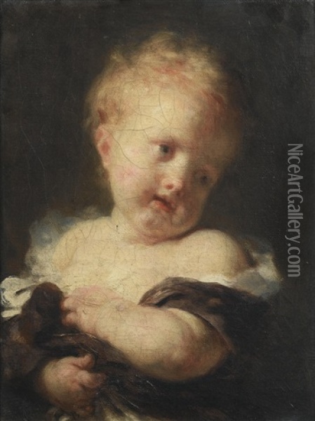 L'enfant Blond Dit Portrait D'alexandre-evariste Fragonard Oil Painting - Jean-Honore Fragonard