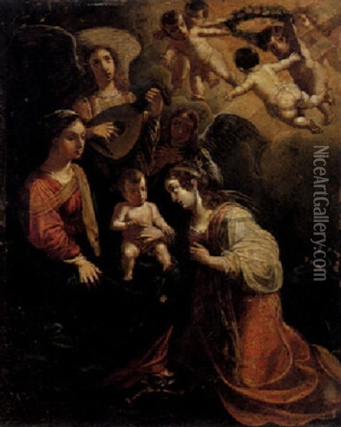 The Mystic Marriage Of Saint Catherine Oil Painting - Jan Tengnagel