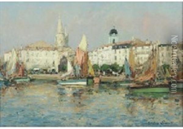 Harbour Oil Painting - Paul Emile Lecomte