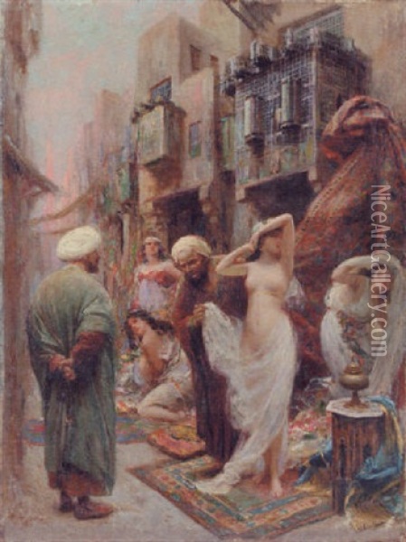 The Slave Market Oil Painting - Fabio Fabbi