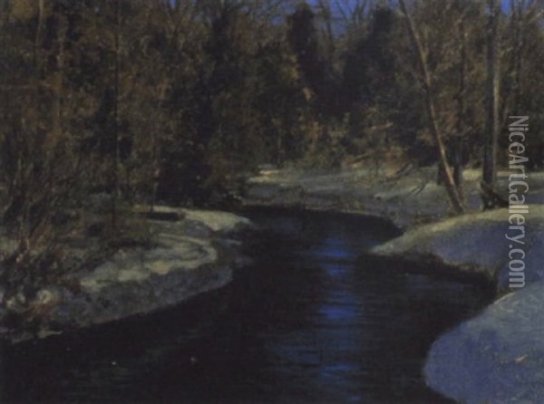 The Release From Winter Oil Painting - Francis Hans Johnston