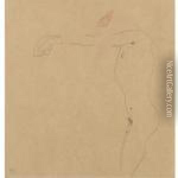 Mannlicher Akt Mit Nach Links Ausgestrecktem Armen (male Nude With Outstreched Arms) Oil Painting - Egon Schiele