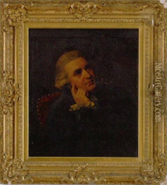 Portrait Of Dr. Wolcott, Also Known As Peter Pinder, Resting His Face Upon His Hand Oil Painting - John Opie