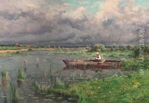 Fishing Oil Painting - Isidore Verheyden