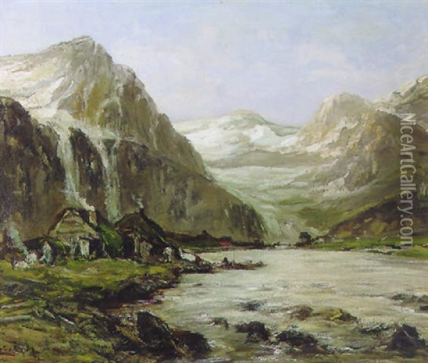 Fjorden In Noorwegen Oil Painting - Louis Apol
