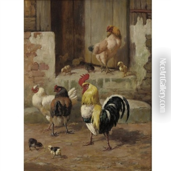 All About A Straw Oil Painting - William Baptiste Baird