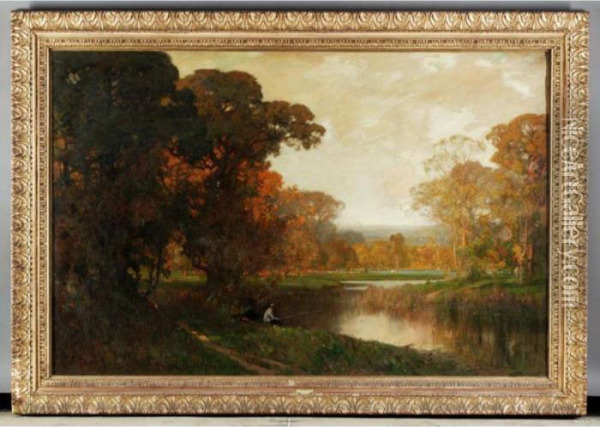Opulent Autumn Oil Painting - Sir Alfred East