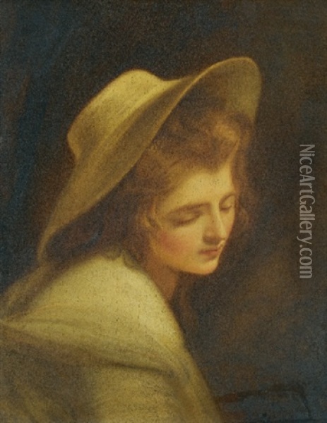 Portrait Of Emma Hamilton As Ariadne Oil Painting - George Romney