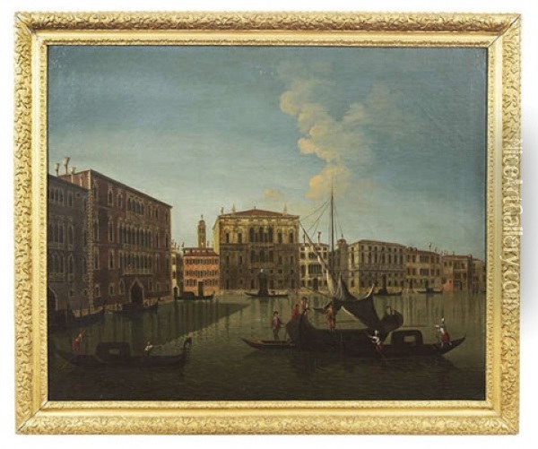 The Grand Canal, Venice With A View Of Ca Foscari, Rio Di Ca Foscari And Palazzo Balbi Oil Painting - Michele Marieschi