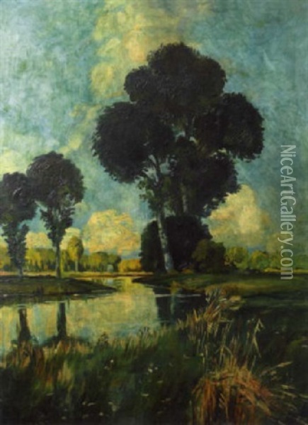 Fluslandschaft Oil Painting - Modest Huys