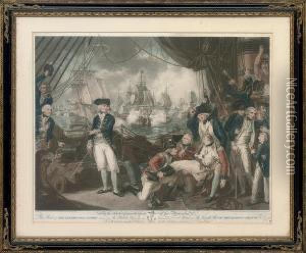 The Celebrated Victory Obtained By The British Fleet Oil Painting - Daniel Orme