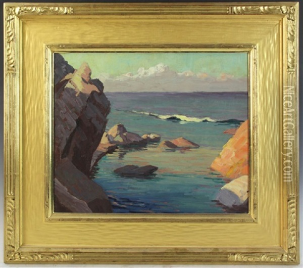 Newport Seascape Oil Painting - Frank Reed Whiteside
