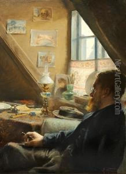 Portrait Of Albert Paulsen, Lawyer Oil Painting - Laurits Andersen Ring