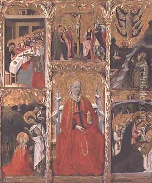 Altarpiece depicting St Mary Magdalene Oil Painting - Bernat (Bernardo) Martorell